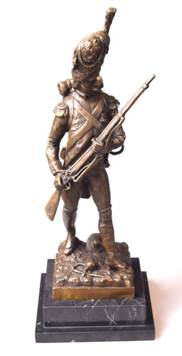 Bronzeskulptur militär soldat - bronzeskulptur,